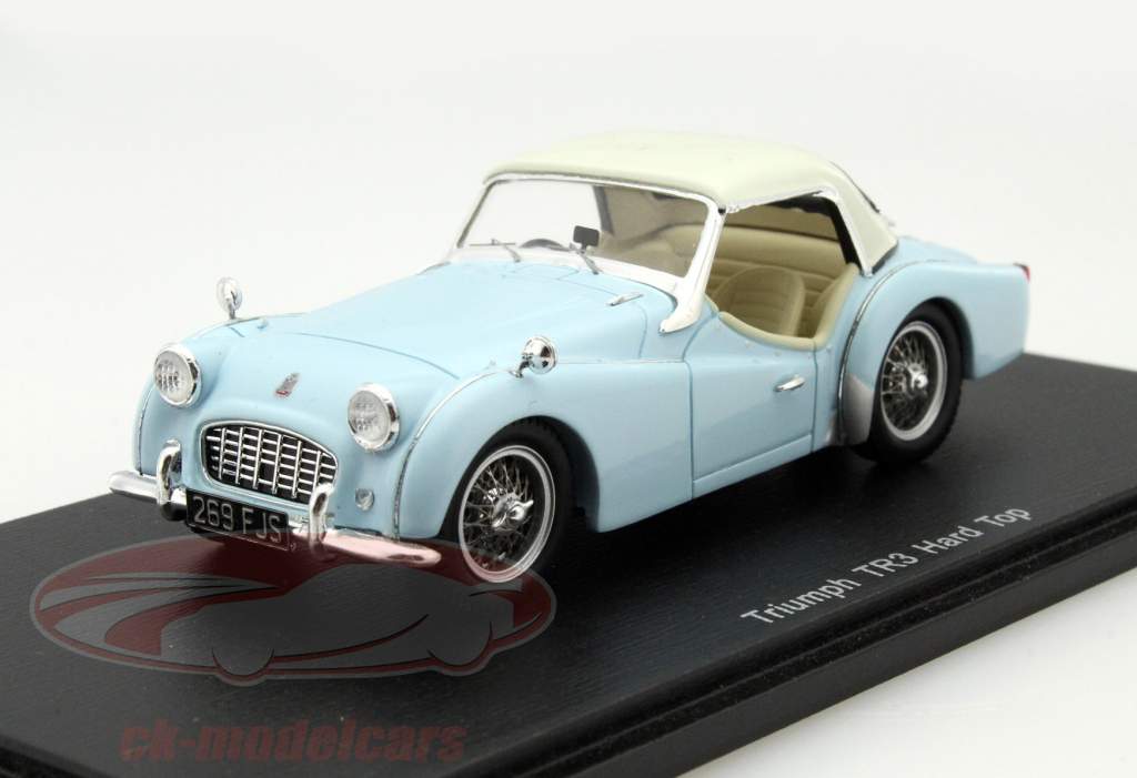 Triumph TR3 Hard Top Year 1956 light blue 1:43 Spark