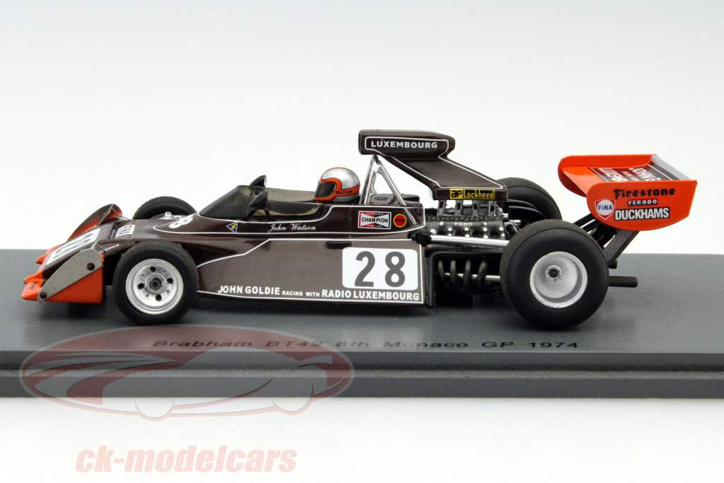 John Watson Brabham BT42 #28 Monaco GP formule 1 1974 1:43 Spark