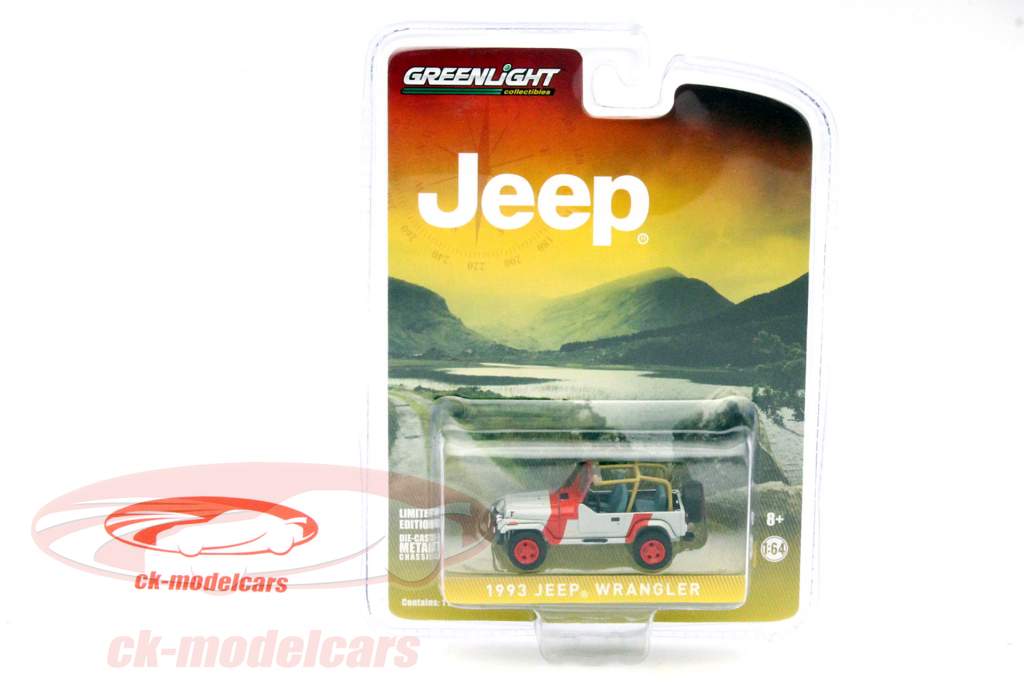 Jeep Wrangler 年 1993 赤 / グレー 1:64 Greenlight