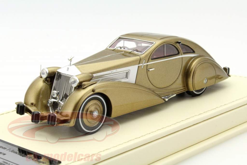 Rolls Royce Phantom 1 Jonckheere Coupe ano 1925 ouro 1:43 TrueScale