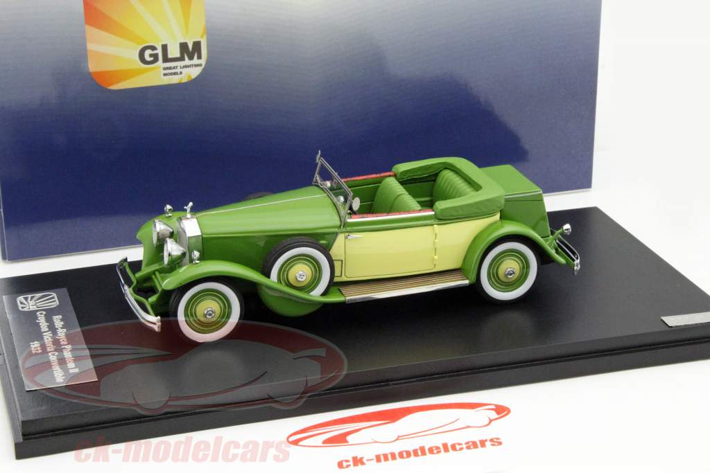 Rolls-Royce Phantom II Croydon Victoria Open Baujahr 1932 gelb / grün 1:43 GLM