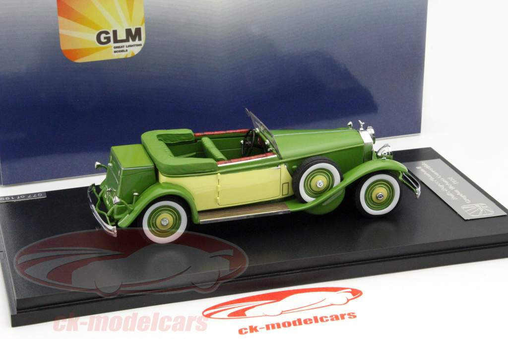 Rolls-Royce Phantom II Croydon Victoria Open Baujahr 1932 gelb / grün 1:43 GLM