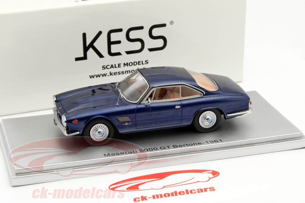 Maserati 5000 GT Bertone år 1961 blå 1:43 KESS