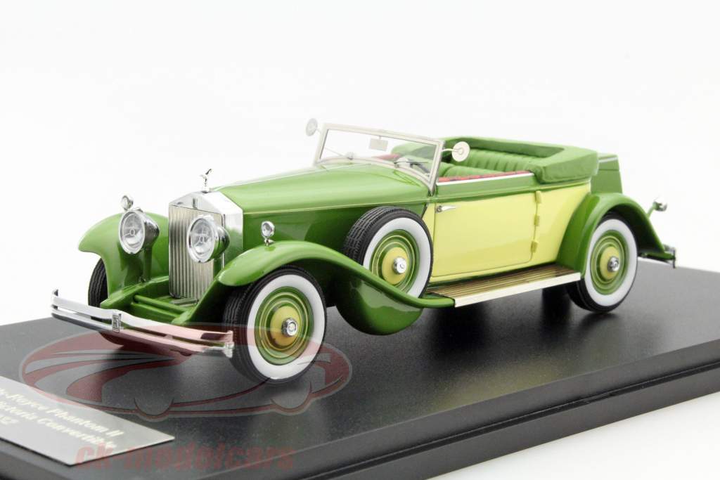 Rolls-Royce Phantom II Croydon Victoria Open Baujahr 1932 gelb / grün 1:43 GLM