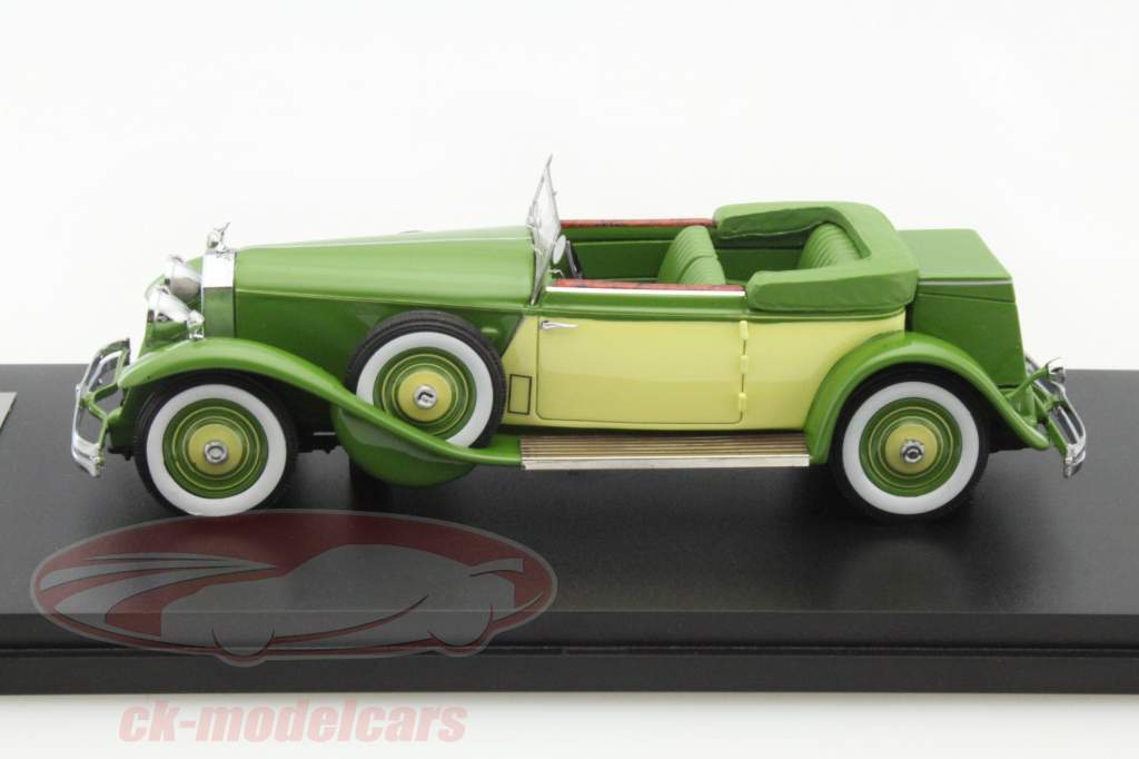 Rolls-Royce Phantom II Croydon Victoria Open Baujahr 1932 gelb / grün 1:43 GLM