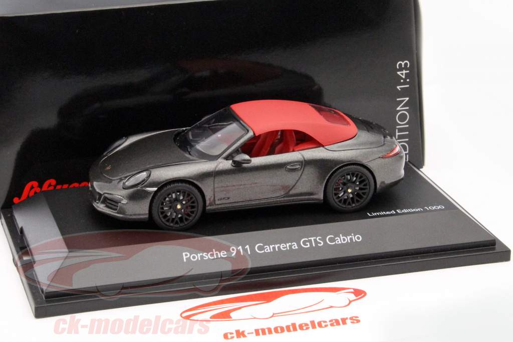 Porsche 911 (991) Carrera GTS кабриолет год 2014 с мягкий верх антрацит 1:43 Schuco