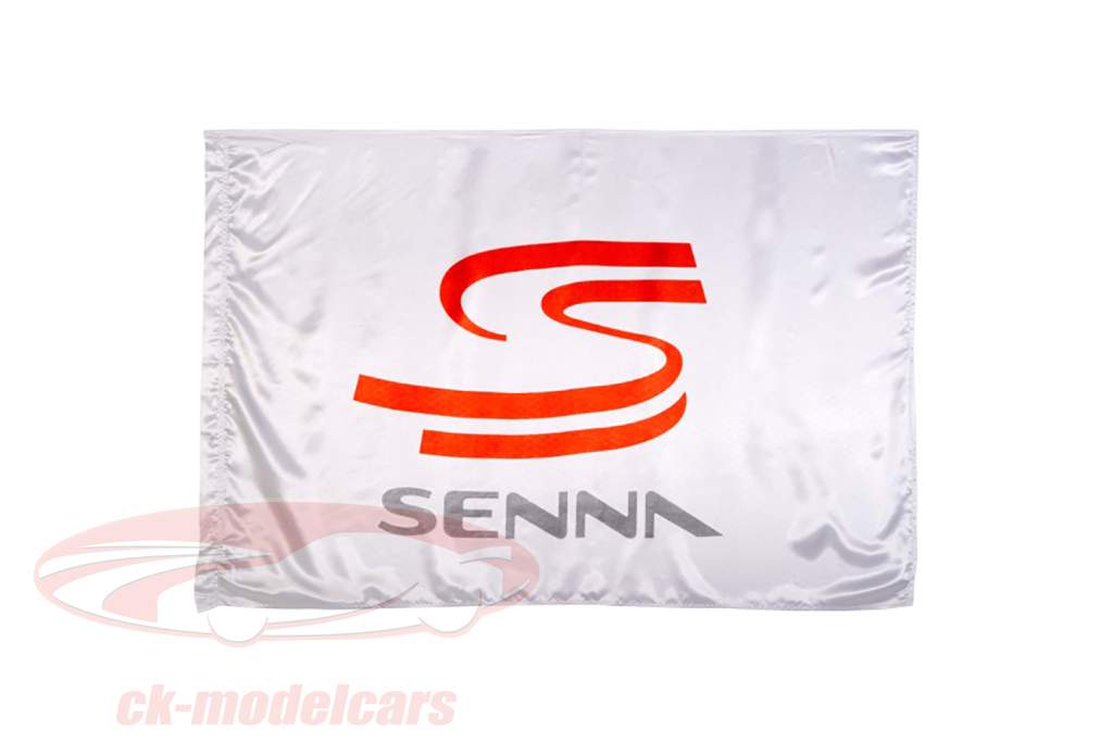 Ayrton Senna Collection drapeau blanc 140 x 100 cm
