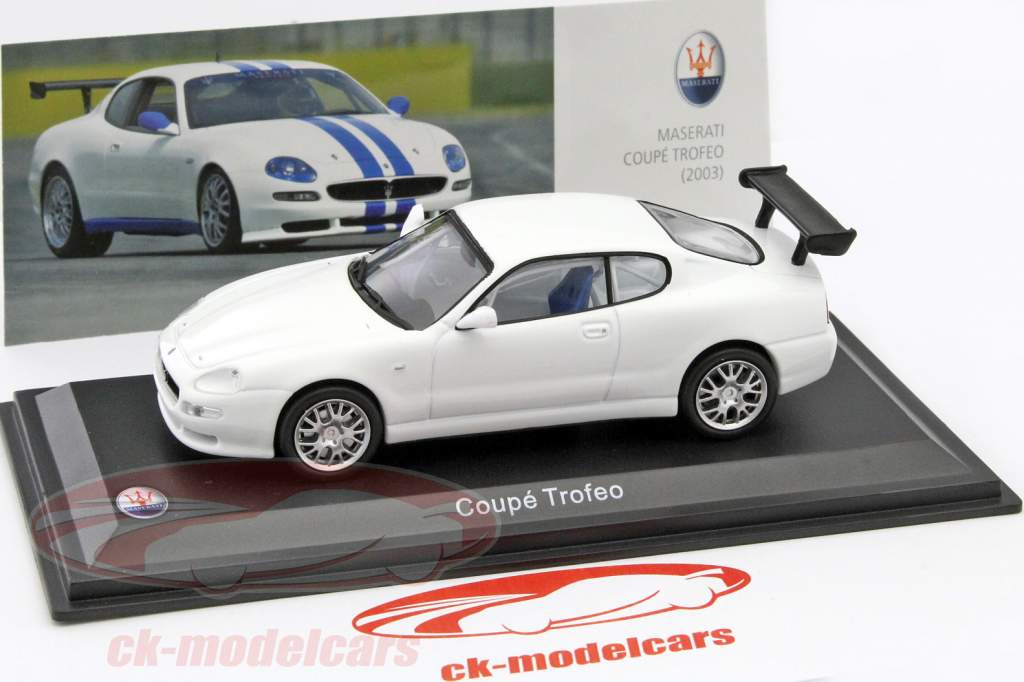 Maserati Coupe Trofeo ano 2003 branco 1:43 Leo Models