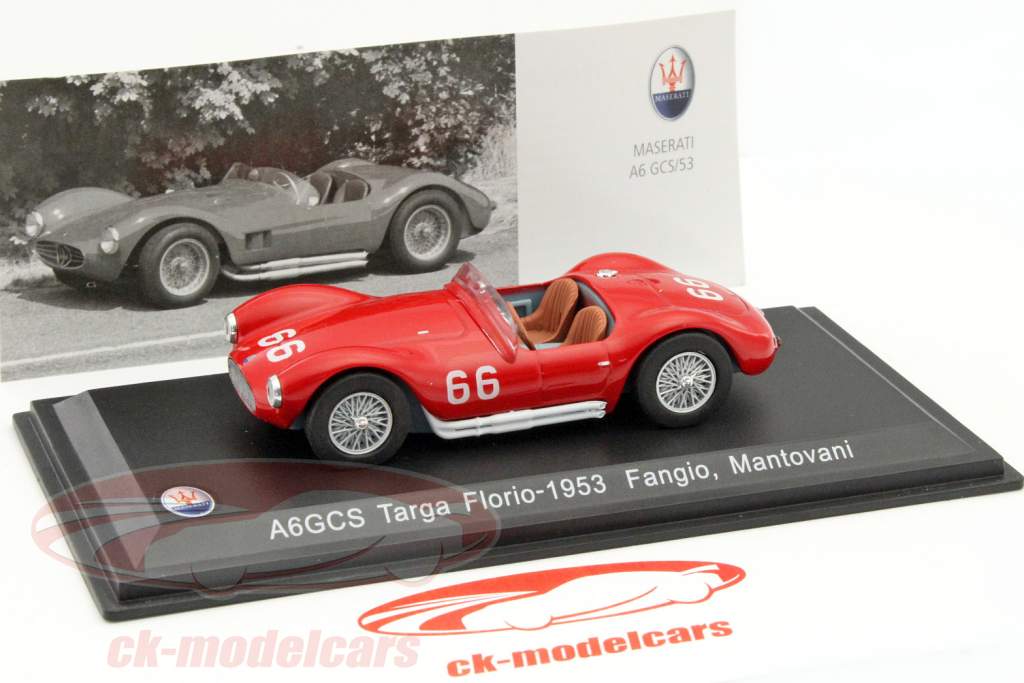 Maserati A6 GCS/53 #66 Targa Florio 1953 Fangio, Mantovani 1:43 Leo Models