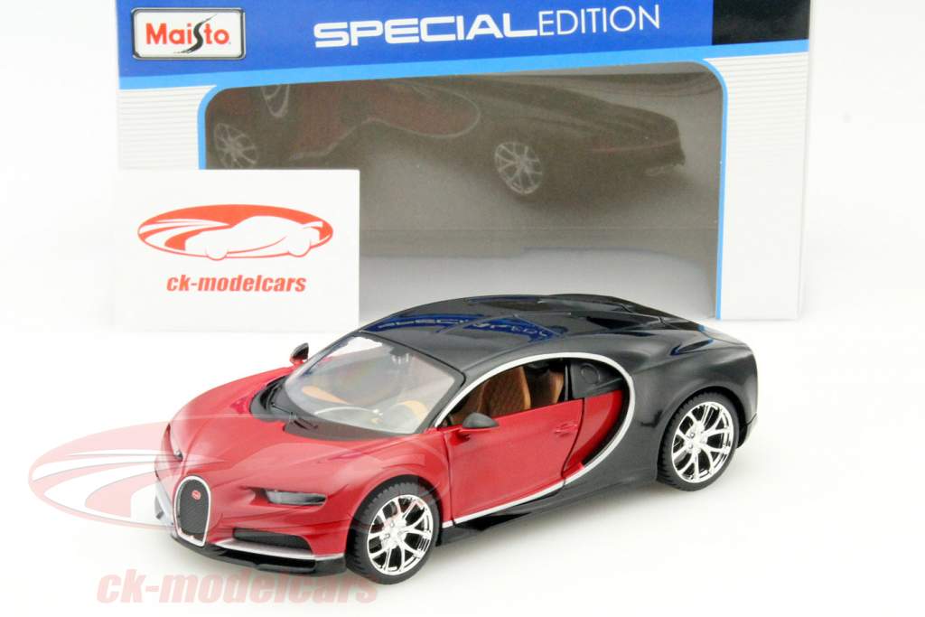 Bugatti Chiron Year 2016 red / black 1:24 Maisto