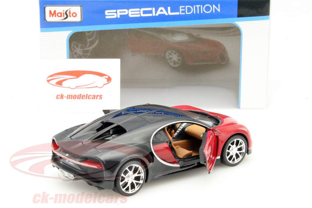 Bugatti Chiron Year 2016 red / black 1:24 Maisto
