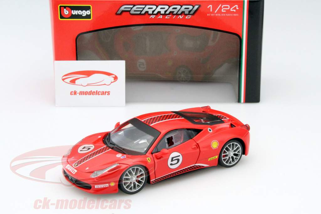 Ferrari 458 Challenge #5 rood 1:24 Bburago