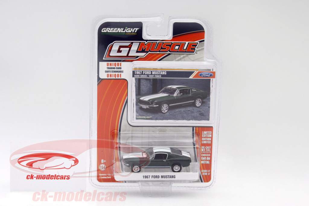 Ford Mustang år 1967 grøn 1:64 Greenlight