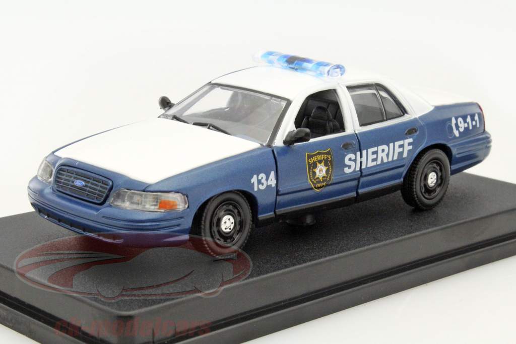 Ford Crown Victoria Police Interceptor séries The Walking Dead bleu / blanc 1:43 Greenlight