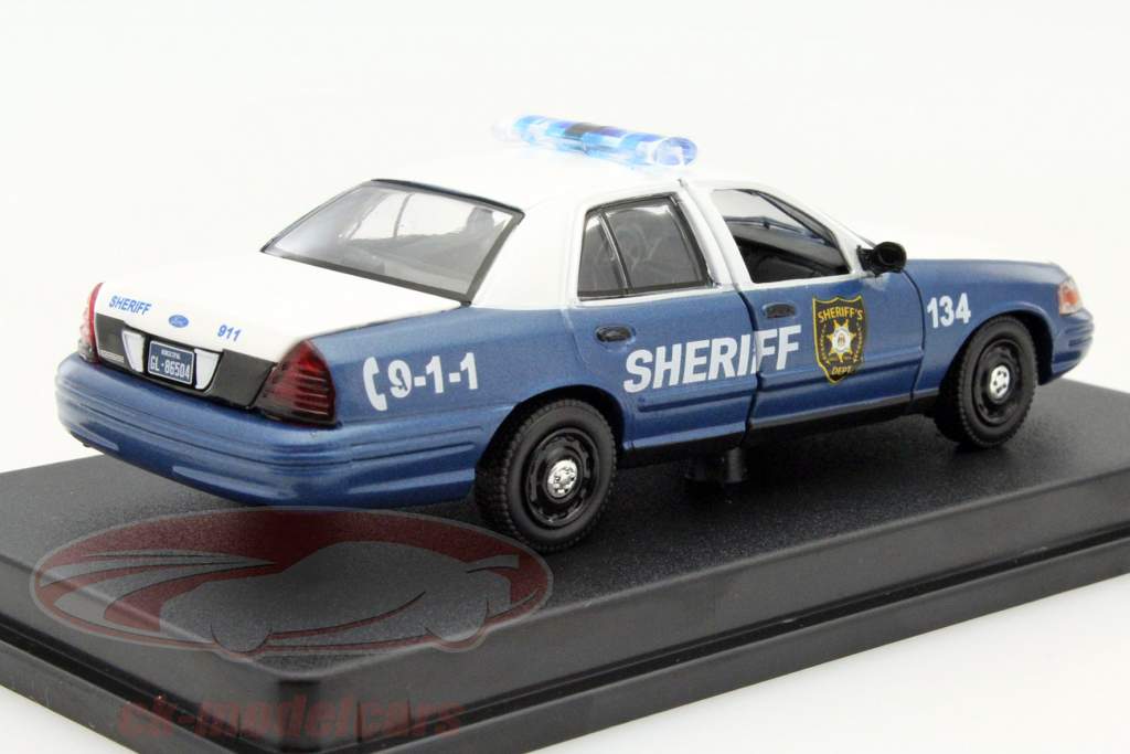 Ford Crown Victoria Police Interceptor séries The Walking Dead bleu / blanc 1:43 Greenlight