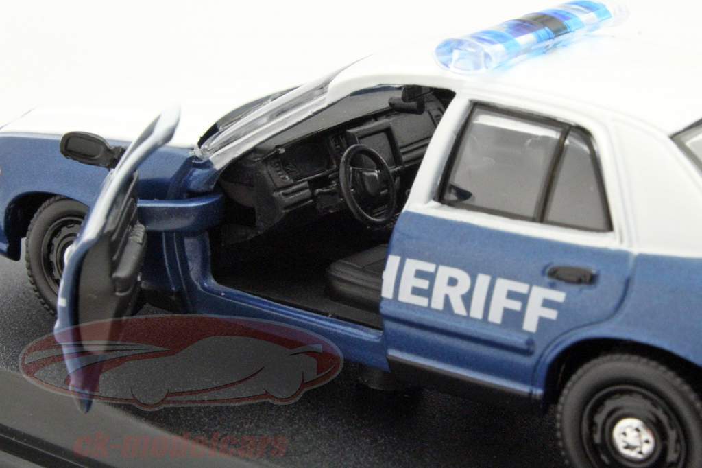 Ford Crown Victoria Police Interceptor séries The Walking Dead bleu / blanc 1:43 Greenlight