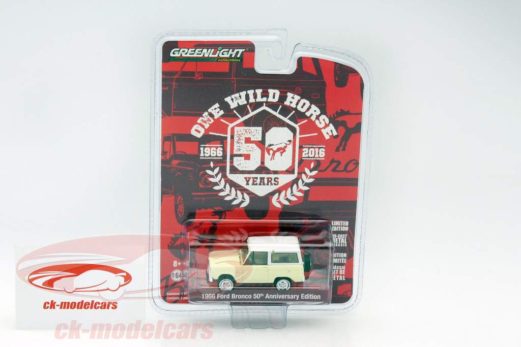 Ford Bronco 50th Anniversary Edition 年 1966 米色 1:64 Greenlight