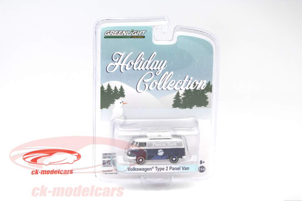 Volkswagen VW Type 2 Panel Van blue / silver 1:64 Greenlight