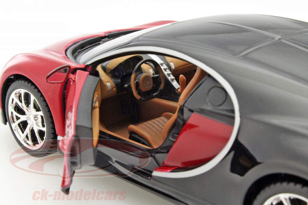 Bugatti Chiron année 2016 rouge / noir 1:24 Maisto