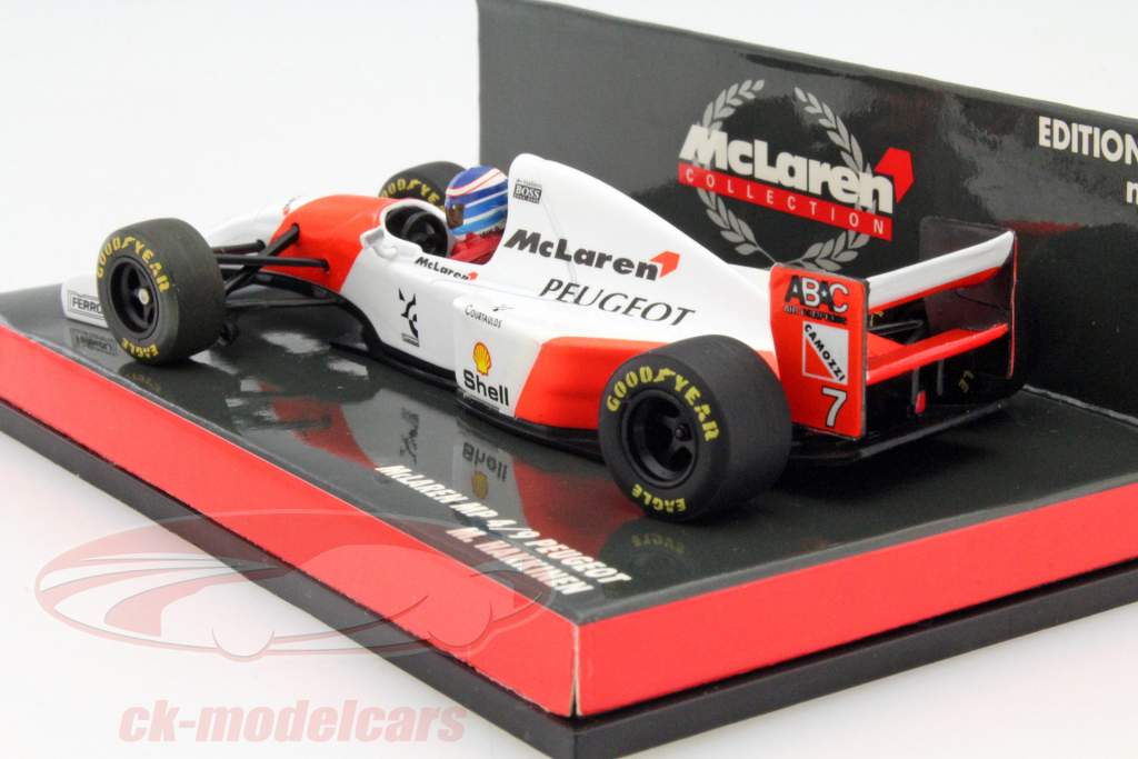 ミニカー　1/43 McLAREN MP4/9 PEUGEOT CAMOZZI #7(ホワイト×オレンジ) 「McLaren COLLECTION」 [530944307] Minichamps 1:43 Mika Häkkinen McLaren MP4/9 #7 formula 1