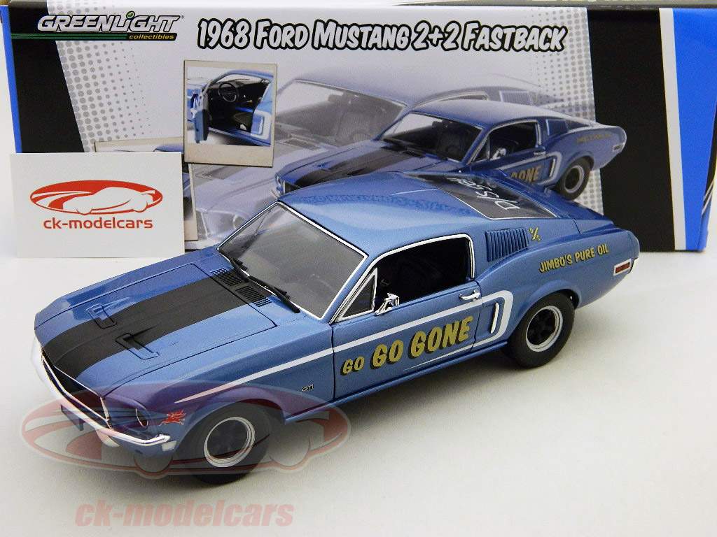 Ford Mustang GT Fastback 年 1968 黑 / 蓝 1:18 Greenlight