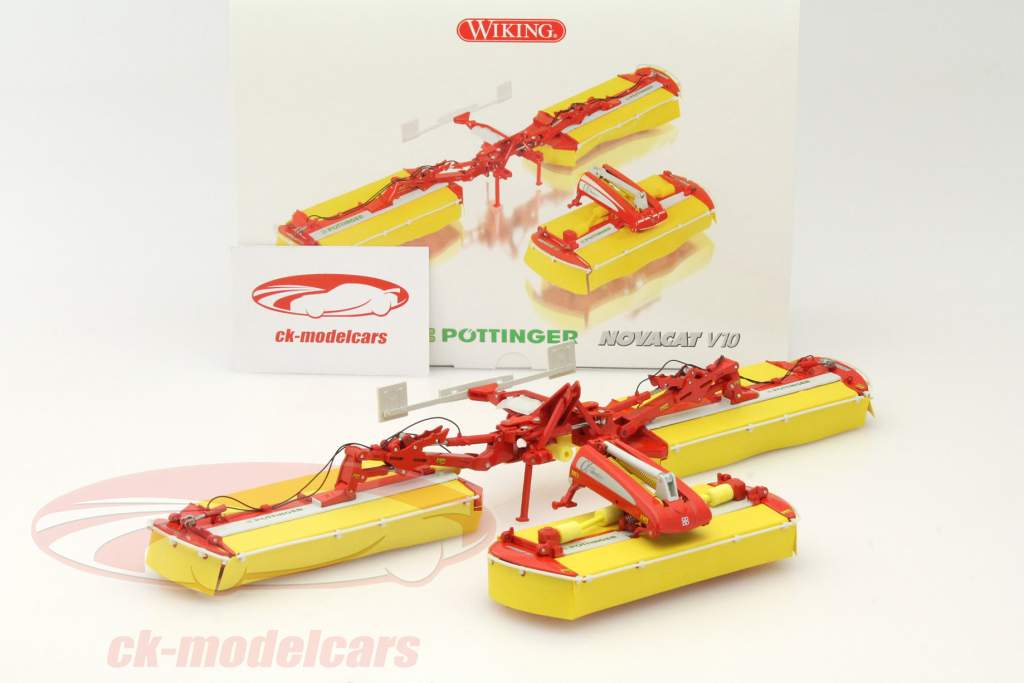 Wiking 1:32 Pöttinger Mähwerk Novacat V10 gelb / rot 7341