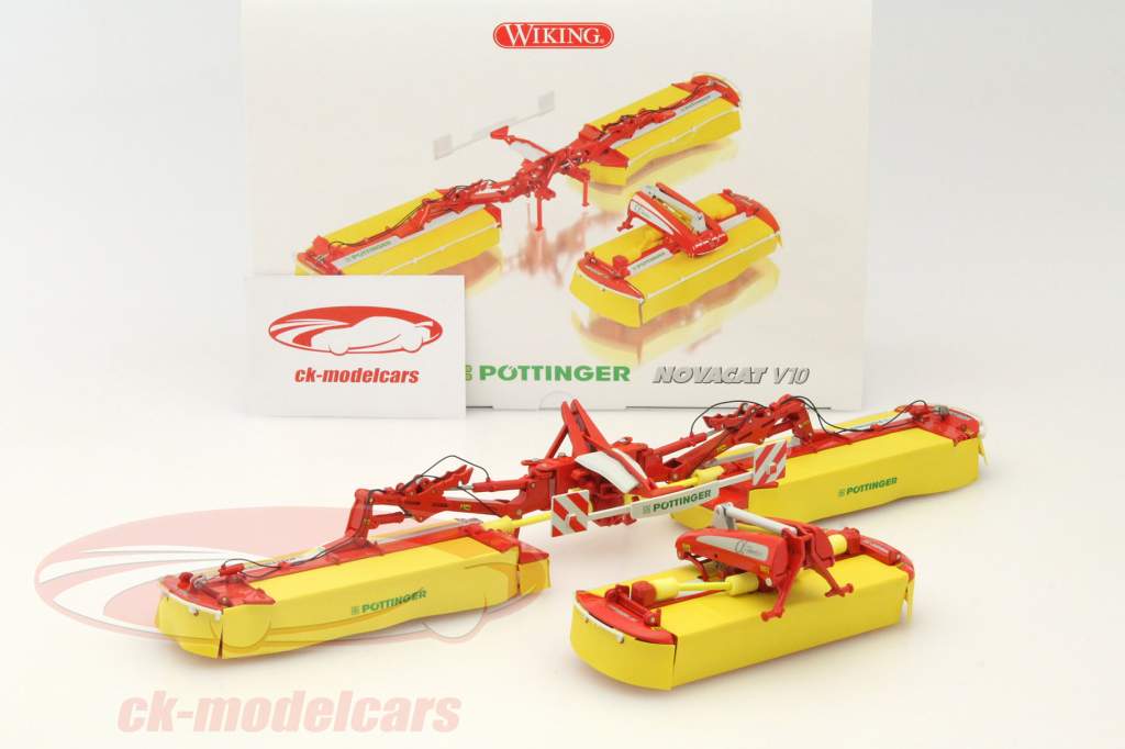 Wiking 1:32 Pöttinger Mähwerk Novacat V10 黄色 / 赤 7341