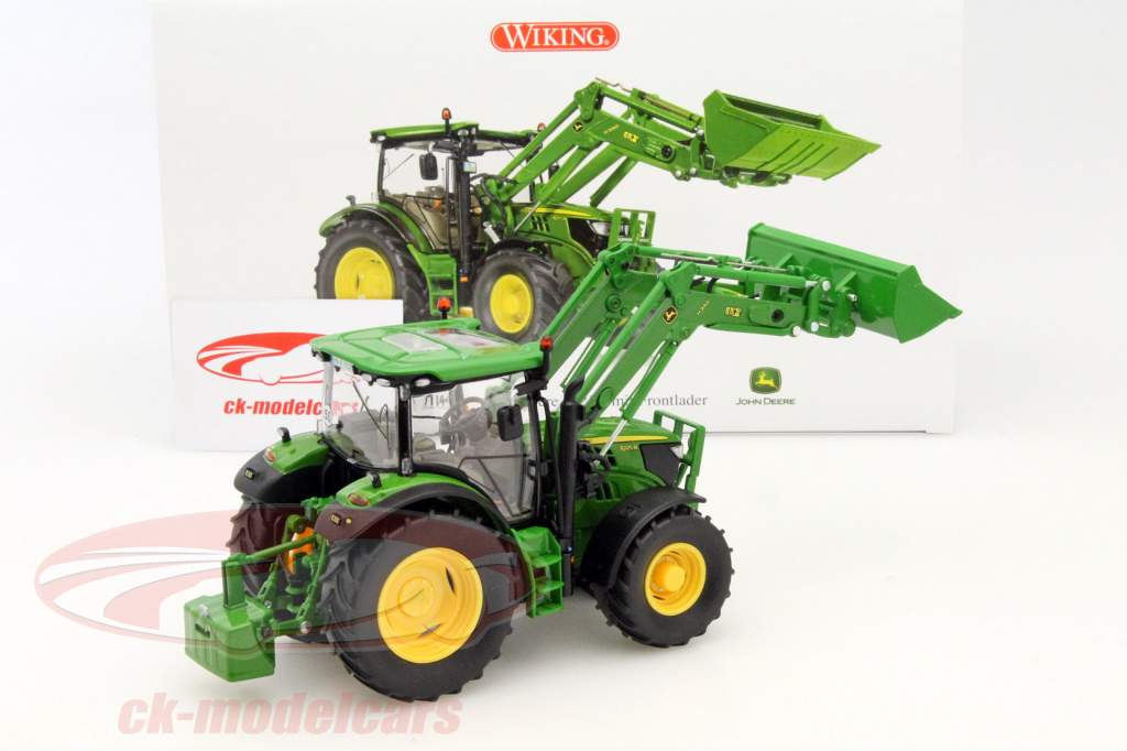 John Deere 6125R traktor med Frontlæssere grøn 1:32 Wiking