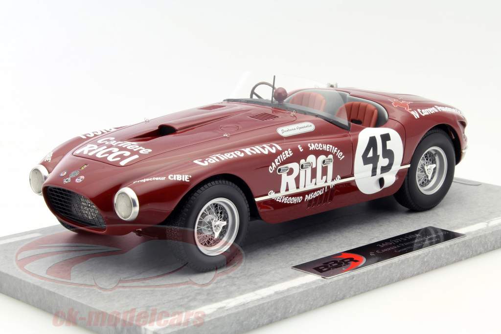 BBR Models 1:18 Ferrari 340 Spider Vignale #45 IV Carrera