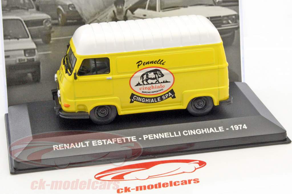Renault Estafette Pennelli Cinghiale 年 1974 黄色 / ホワイト 1:43 Altaya