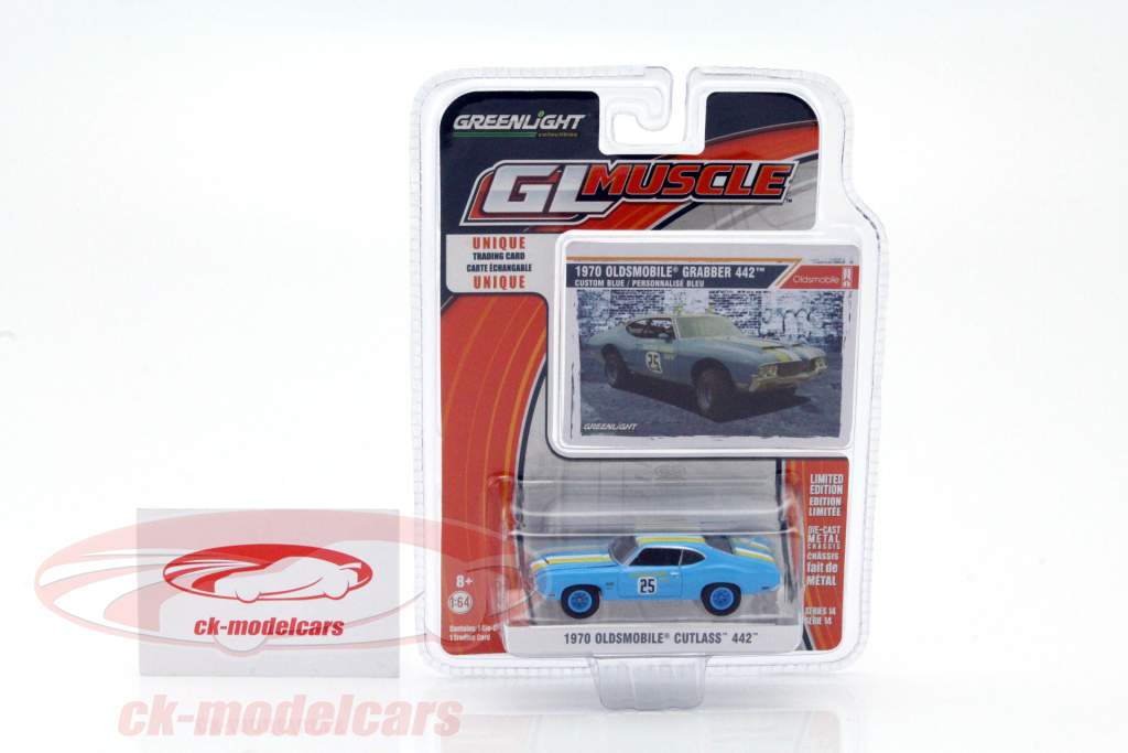 Oldsmobile Cutlass 442 année de construction 1970 bleu 1:64 Greenlight
