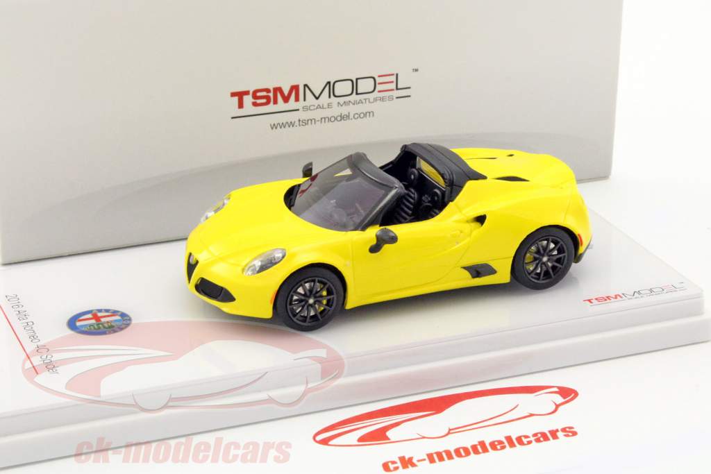 Alfa Romeo 4C Spider Год постройки 2016 желтый 1:43 TrueScale