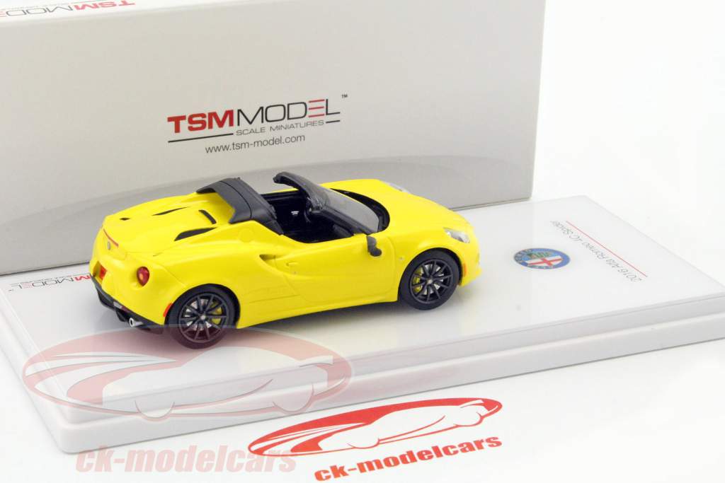 Alfa Romeo 4C Spider Год постройки 2016 желтый 1:43 TrueScale