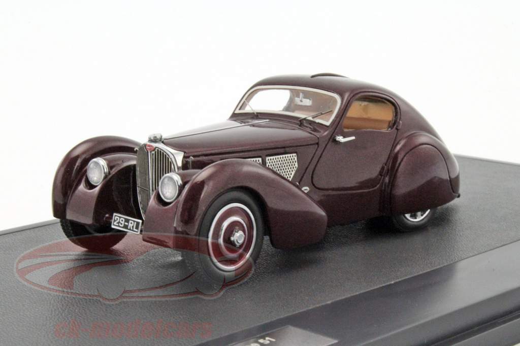 Bugatti Type 51 Dubos Coupe 建造年份 1931 紫色 金属的 1:43 Matrix