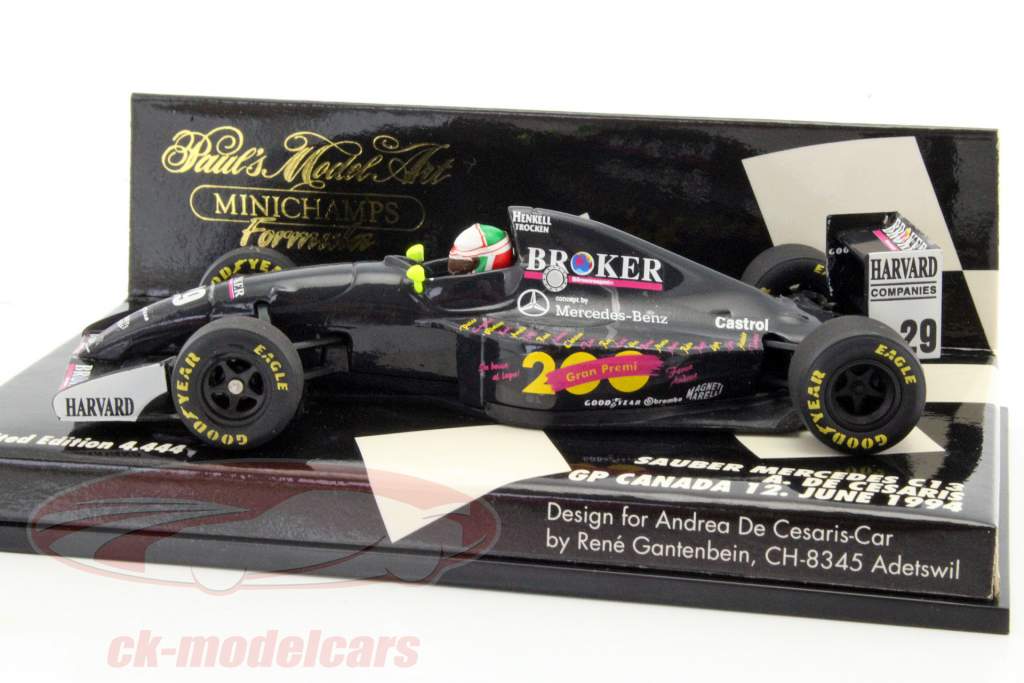 Minichamps 1:43 Andrea de Cesaris Sauber C13 #29 200th GP