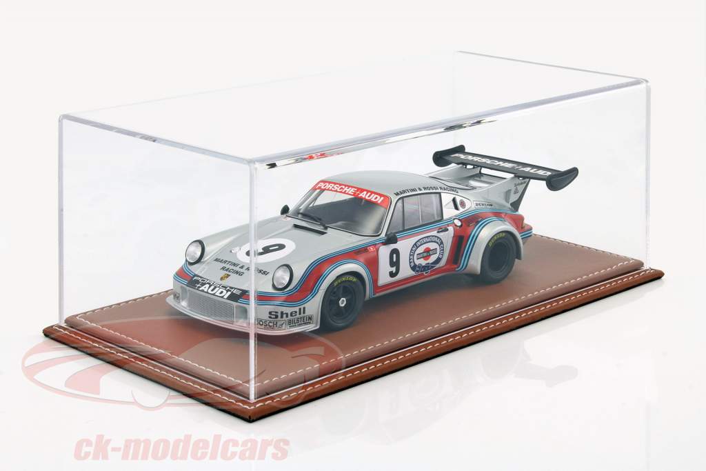 высокая акрил витрина с кожа фундаментная плита для модель легковые автомобили в  масштаб 1:18 коричневый Atlantic