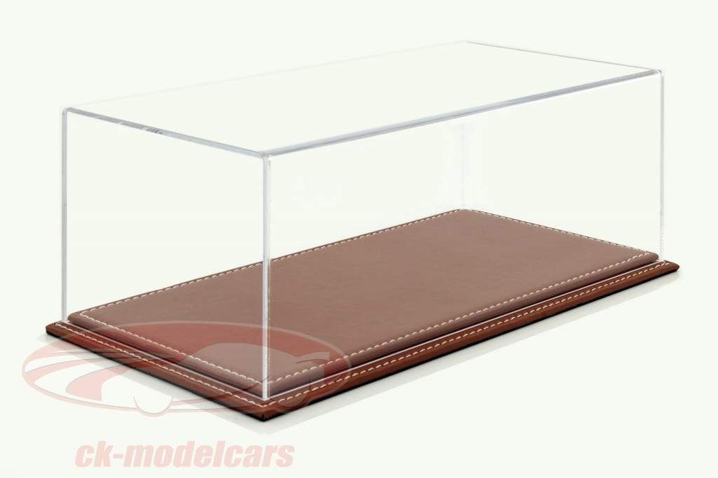 высокая акрил витрина с кожа фундаментная плита для модель легковые автомобили в  масштаб 1:18 коричневый Atlantic