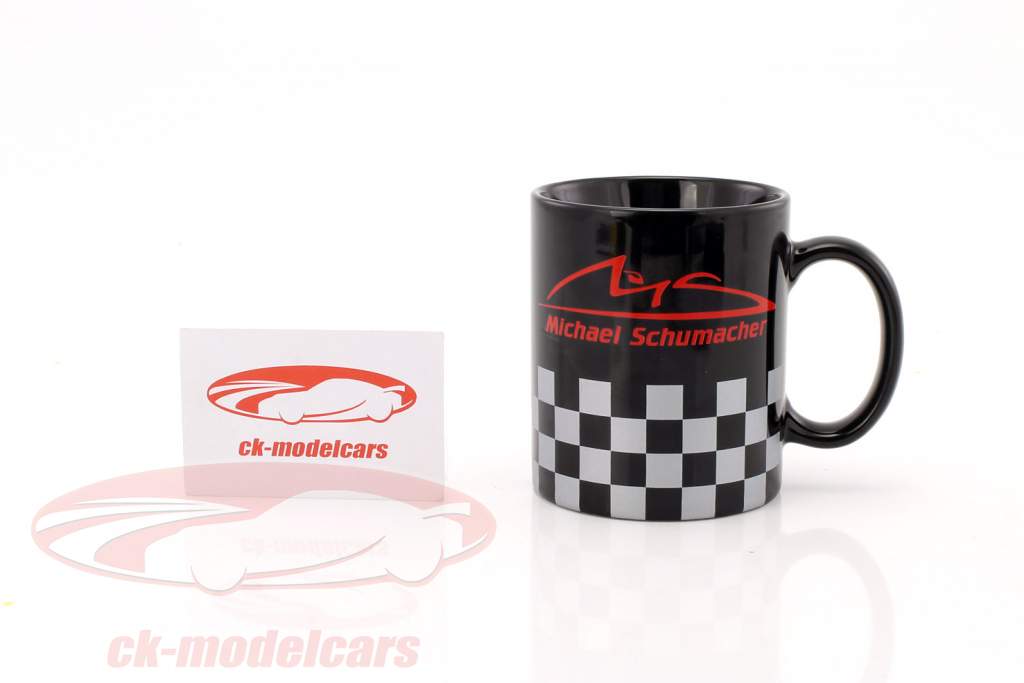 Michael Schumacher чашка клетчатый черный / серебро / красный