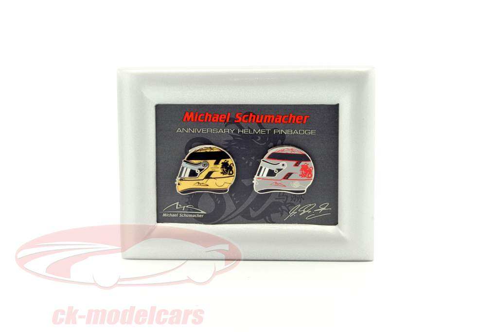 Michael Schumacher Pin conjunto capacetes ouro / platina