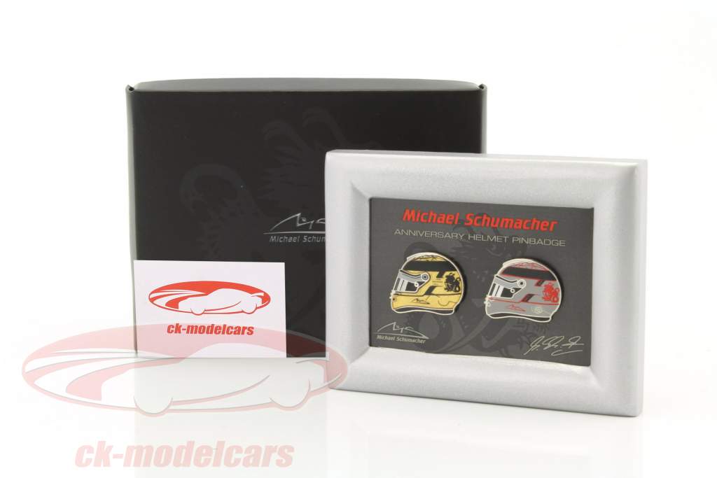 Michael Schumacher Pin conjunto capacetes ouro / platina
