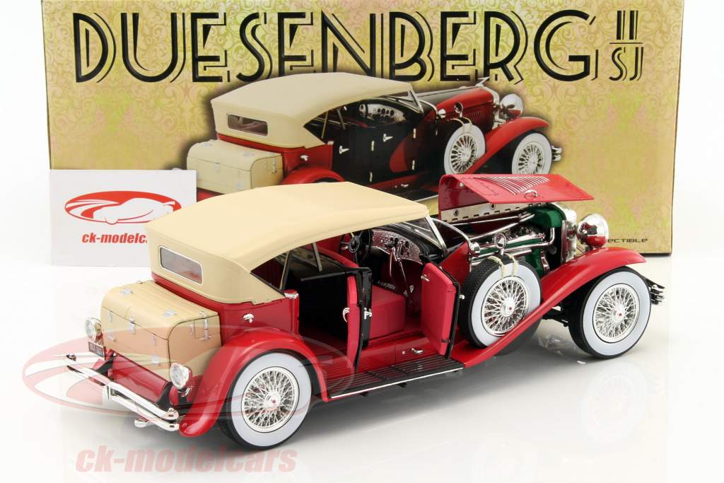 Düsenberg II SJ Opførselsår 1934 rød / sort 1:18 Greenlight