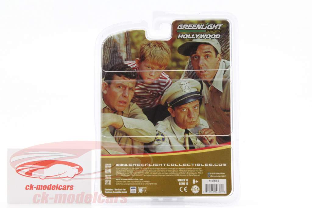 Ford Custom Police 电视剧 Andy Griffith Show 1960-68 黑 / 白 1:64 Greenlight