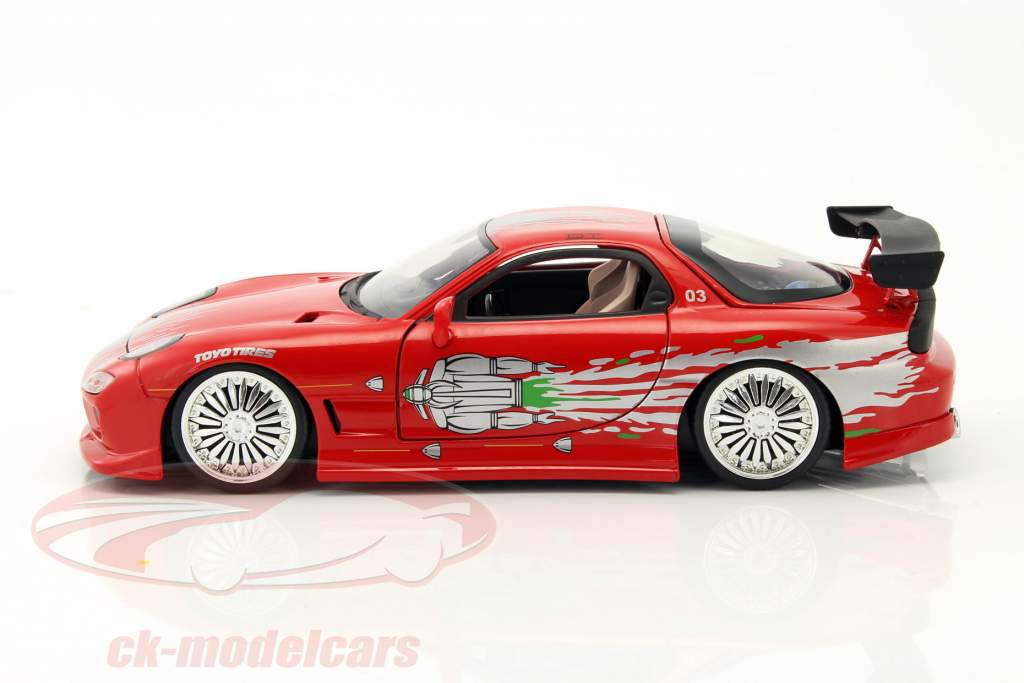 Dom's Mazda RX-7 Fast and Furious rød 1:24 Jada Toys