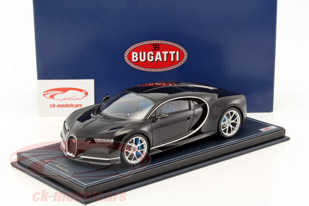 Bugatti Chiron schwarz metallic mit Vitrine 1:18 MR Models