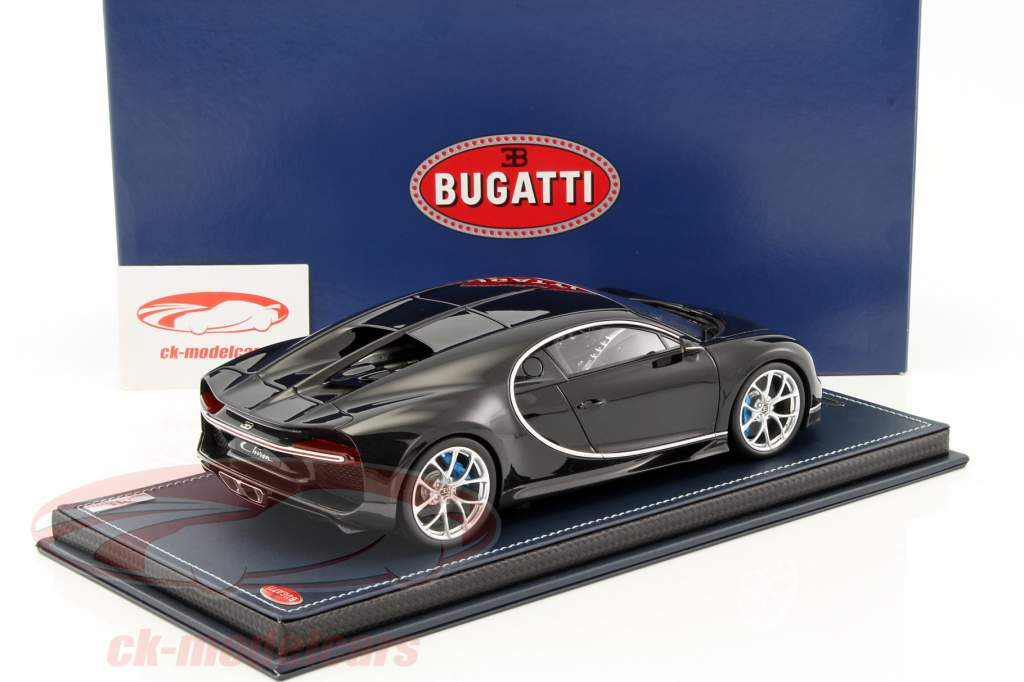 Bugatti Chiron schwarz metallic mit Vitrine 1:18 MR Models