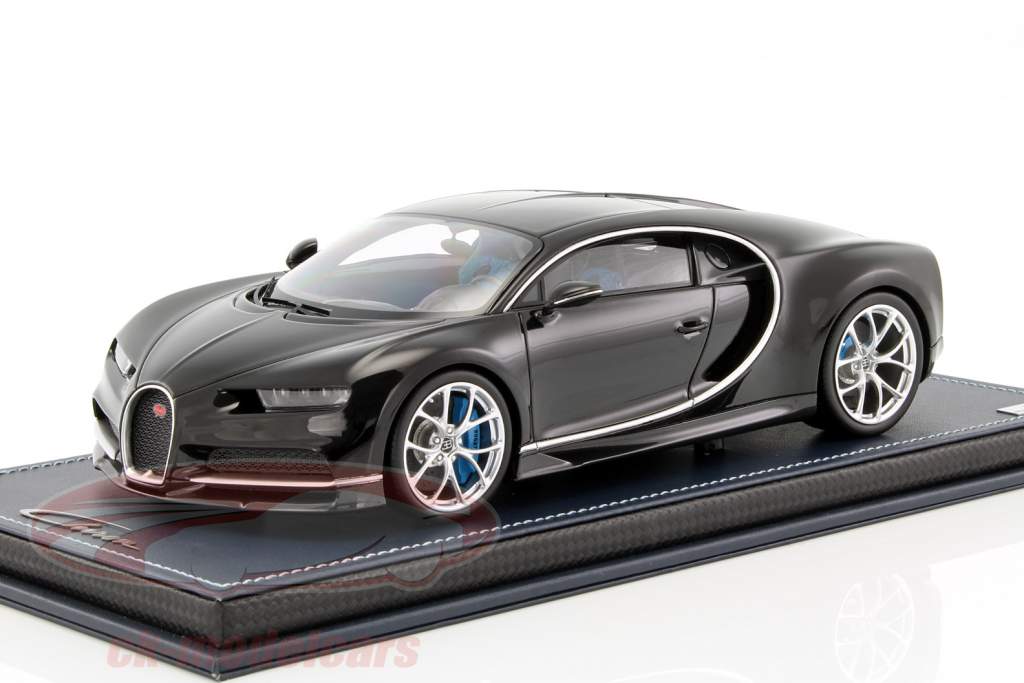 Bugatti Chiron schwarz metallic mit Vitrine 1:18 MR Models