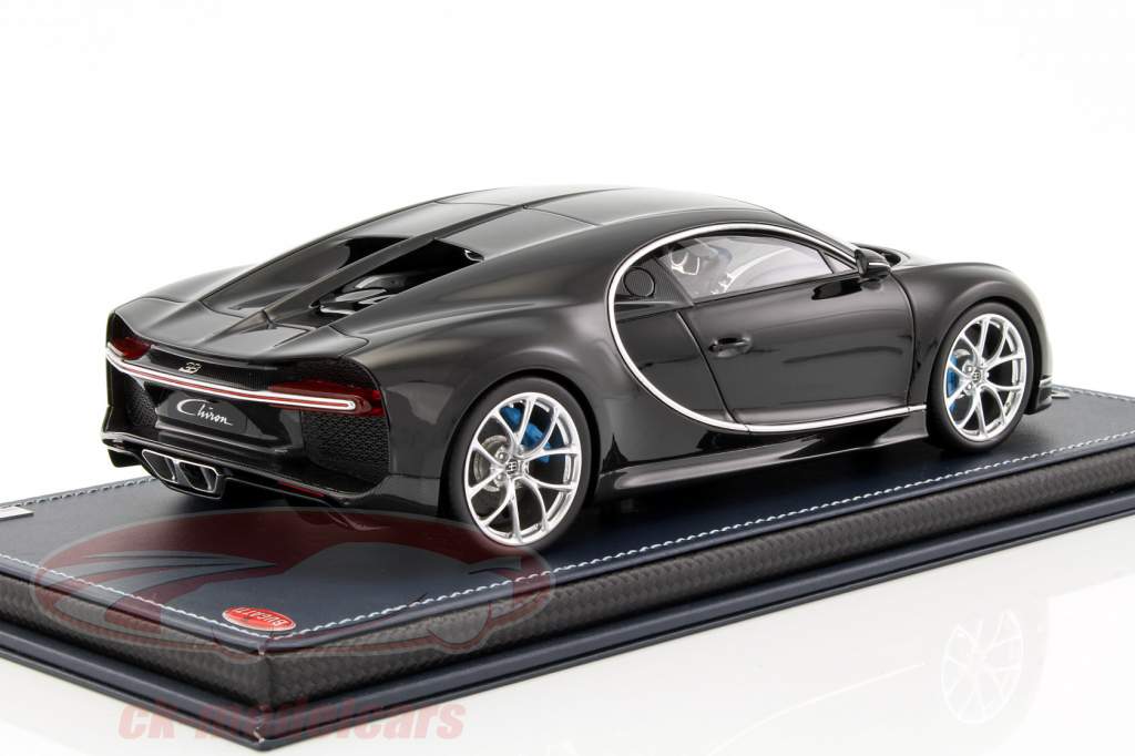 Bugatti Chiron schwarz metallic mit Vitrine 1:18 MR Models