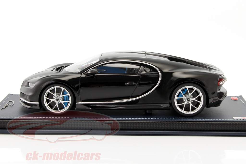 Bugatti Chiron schwarz metallic mit Vitrine 1:18 MR Models