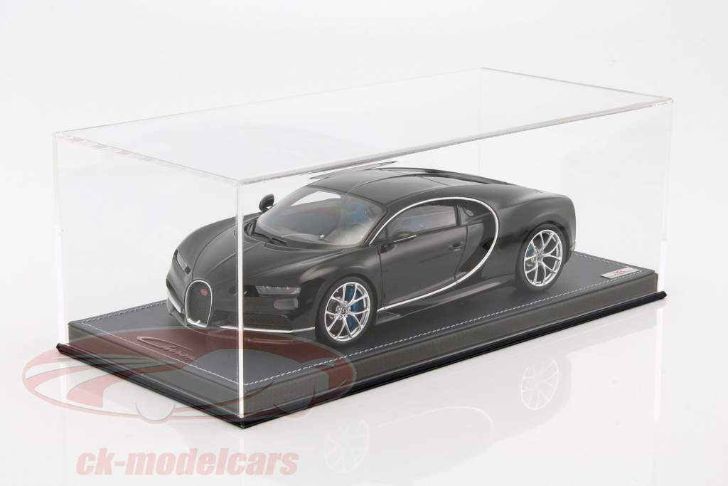 Bugatti Chiron schwarz metallic mit Vitrine 1:18 MR Models