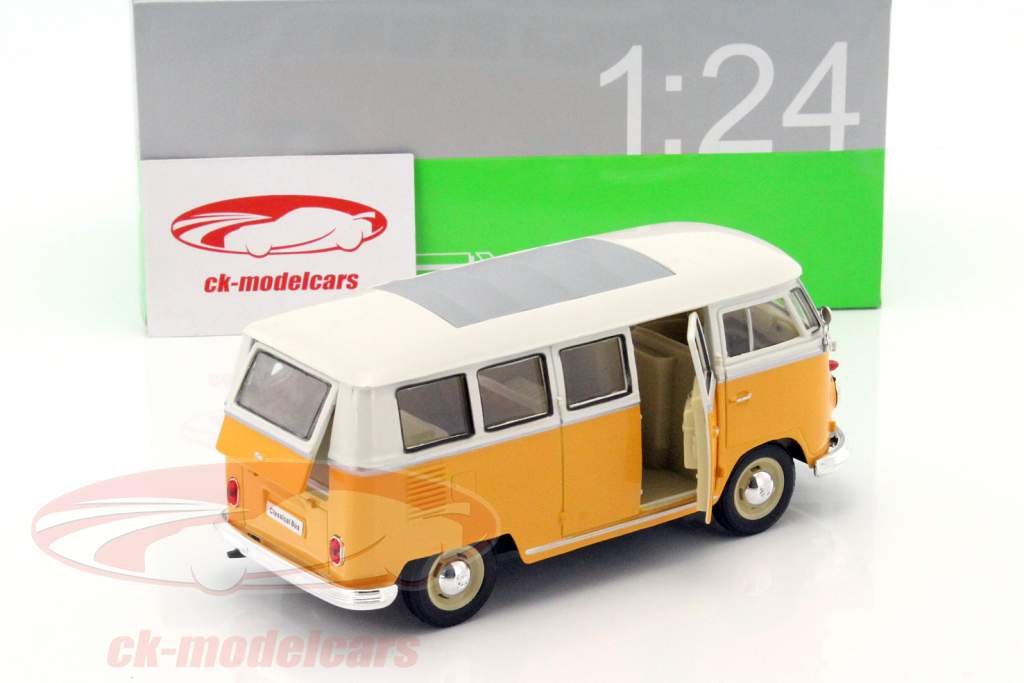 Welly 1:24 Volkswagen VW T1 バス 年 1963 黄色 / 白 22095W